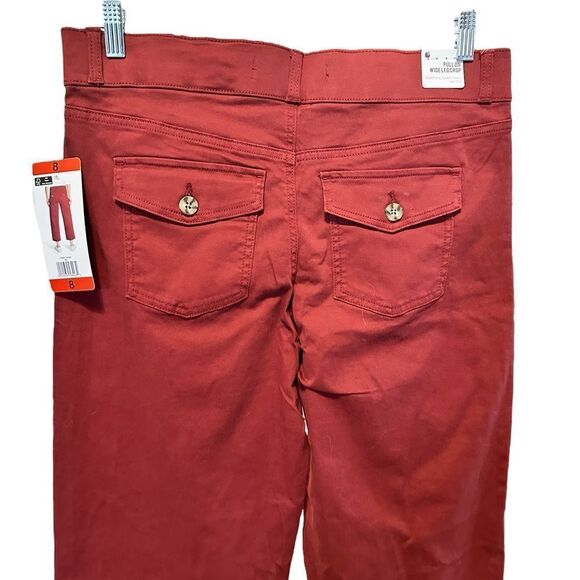NWT Gloria Vanderbilt Women’s Red Pull On Wide Leg Crop Pants - Size 8 - Picture 7 of 12